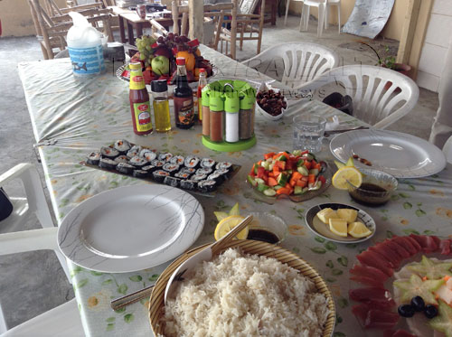 Lodge sull' Isola nel Mar Arabico, Sud Oman.